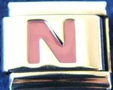 Italian Charms - Fits Nomination - Letters - PINK N